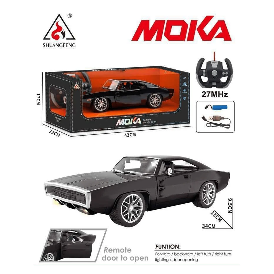 CLASSIC MUSCLE RC CAR 1:14 SCALE - POWER DOOR