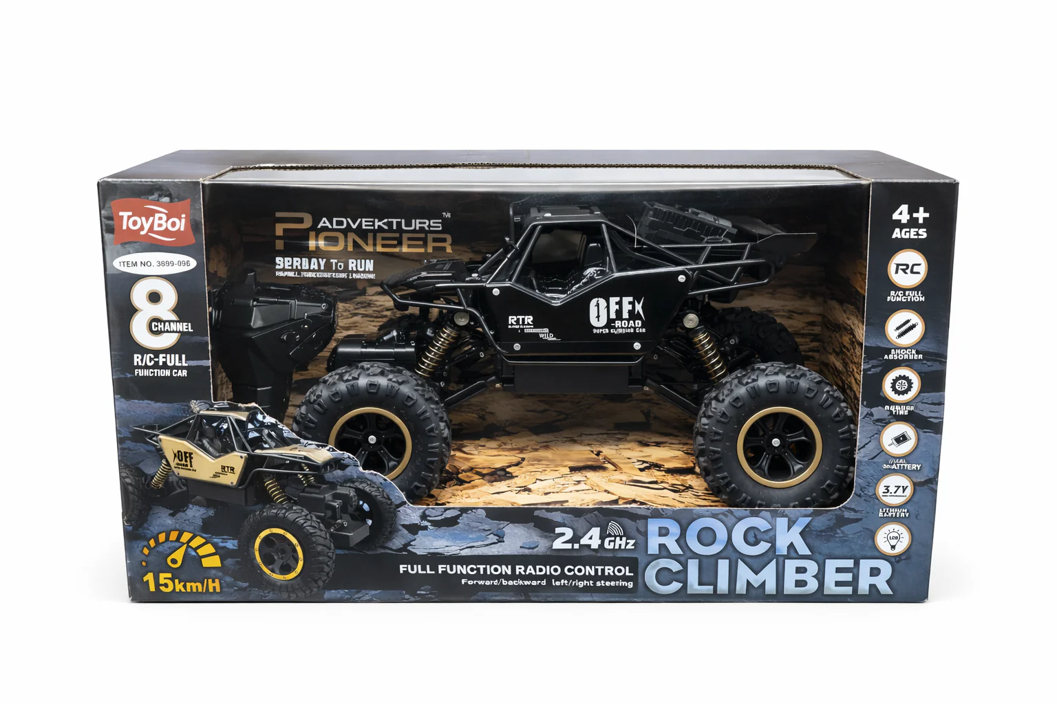 2.4GHz Rock Climber RC Car with Bluetooth speakers – Off-Road Adventure Remote Control Car (15 km/h, Ages 4+)