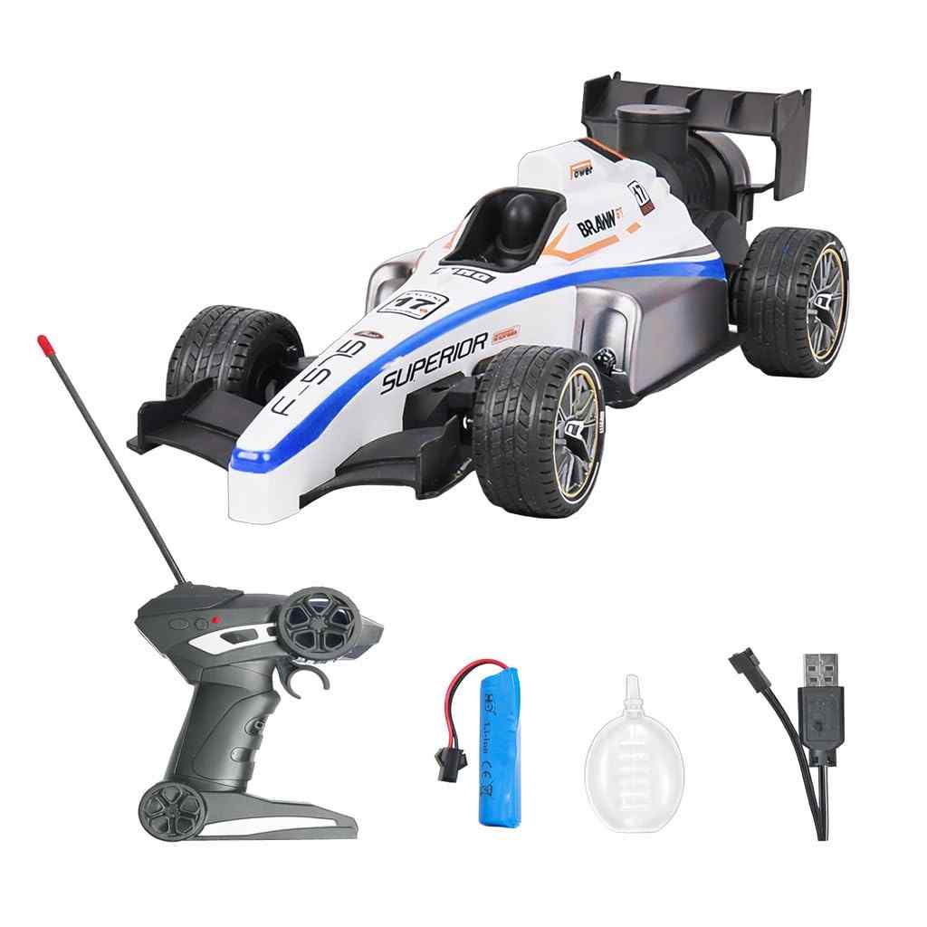 1:14 Scale High Speed F1 Formula Racing Car Toy for Kids with Joystick Remote Control and Rechargeable Battery for Car - LED Lights, 2 WD Smokey Mist Spraying Car
