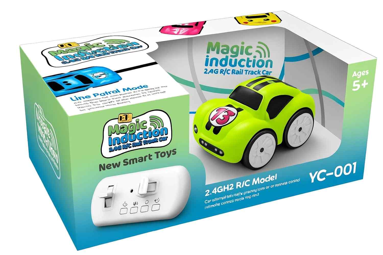 Magic Induction RC Intelligent Sensor Car – 2.4GHz Remote Control Mini Car with Smart Music & LED Lighting, Line Sensing Infrared Following CAr, Educational Racing Toy Gift for Boys & Girls.