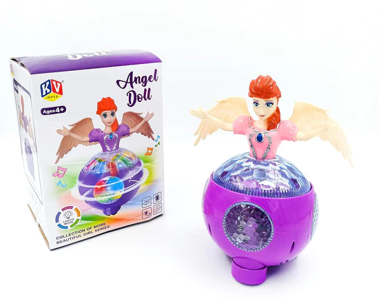 Dancing Angel Doll with Music & Lights | Spinning, Rotating Fairy Doll | Perfect Musical Dancing Toy Gift for Kids - Multicolour