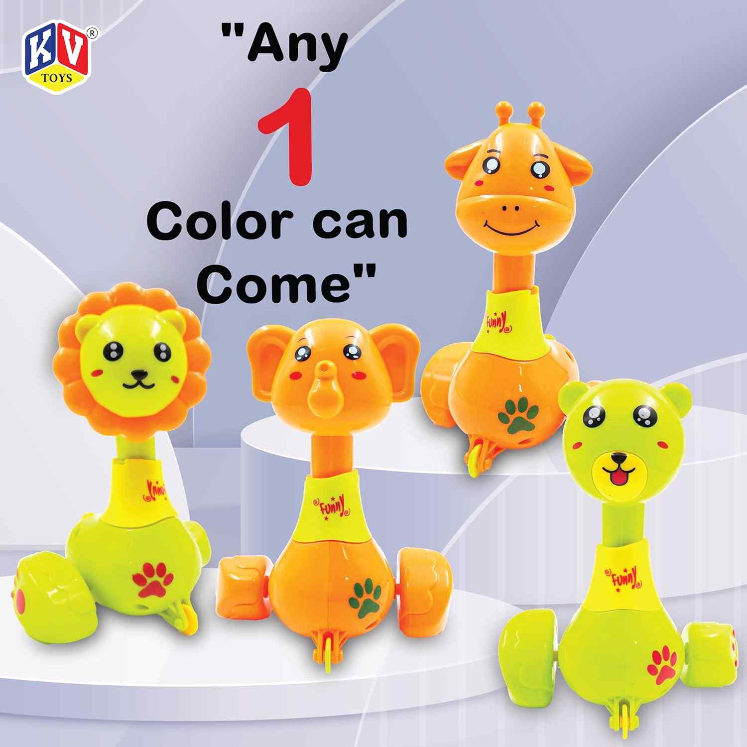 Animal Faces Toy | Press and Go Toys for Kids | Funny Cartoon Faced Animal Toys