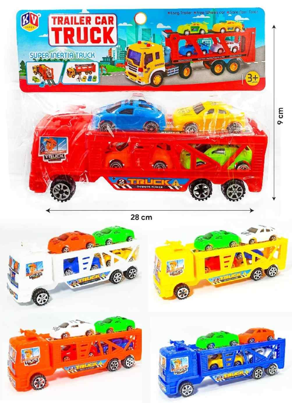 Truck with loaded small cars - Friction power