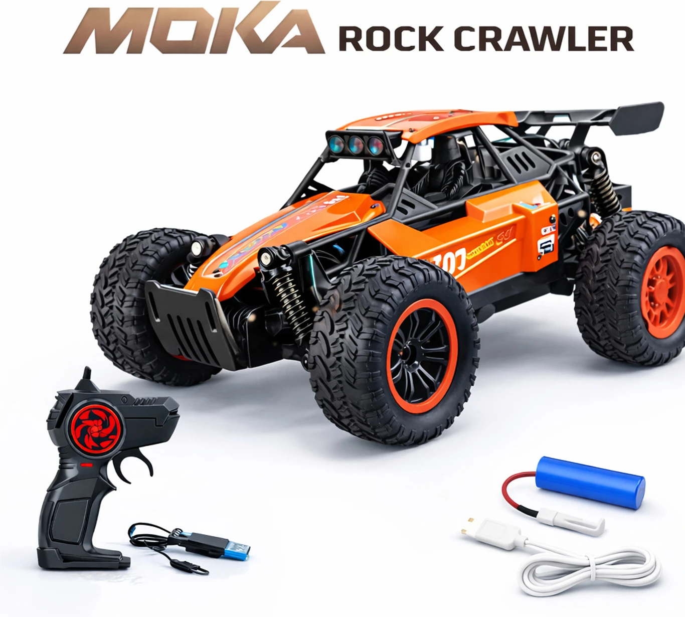MOKA Rock Crawler with Rechargeable Battery 4X4 Off-Road Car for Kids (Multicolor)