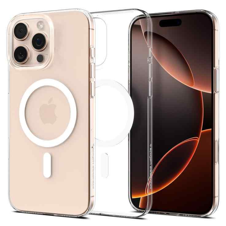 Spigen Clear Crystal MagFit Back Cover Case for iPhone 16 Pro Max, Clear Transparent, Never Yellow, MagSafe  Polycarbonate | Clear White